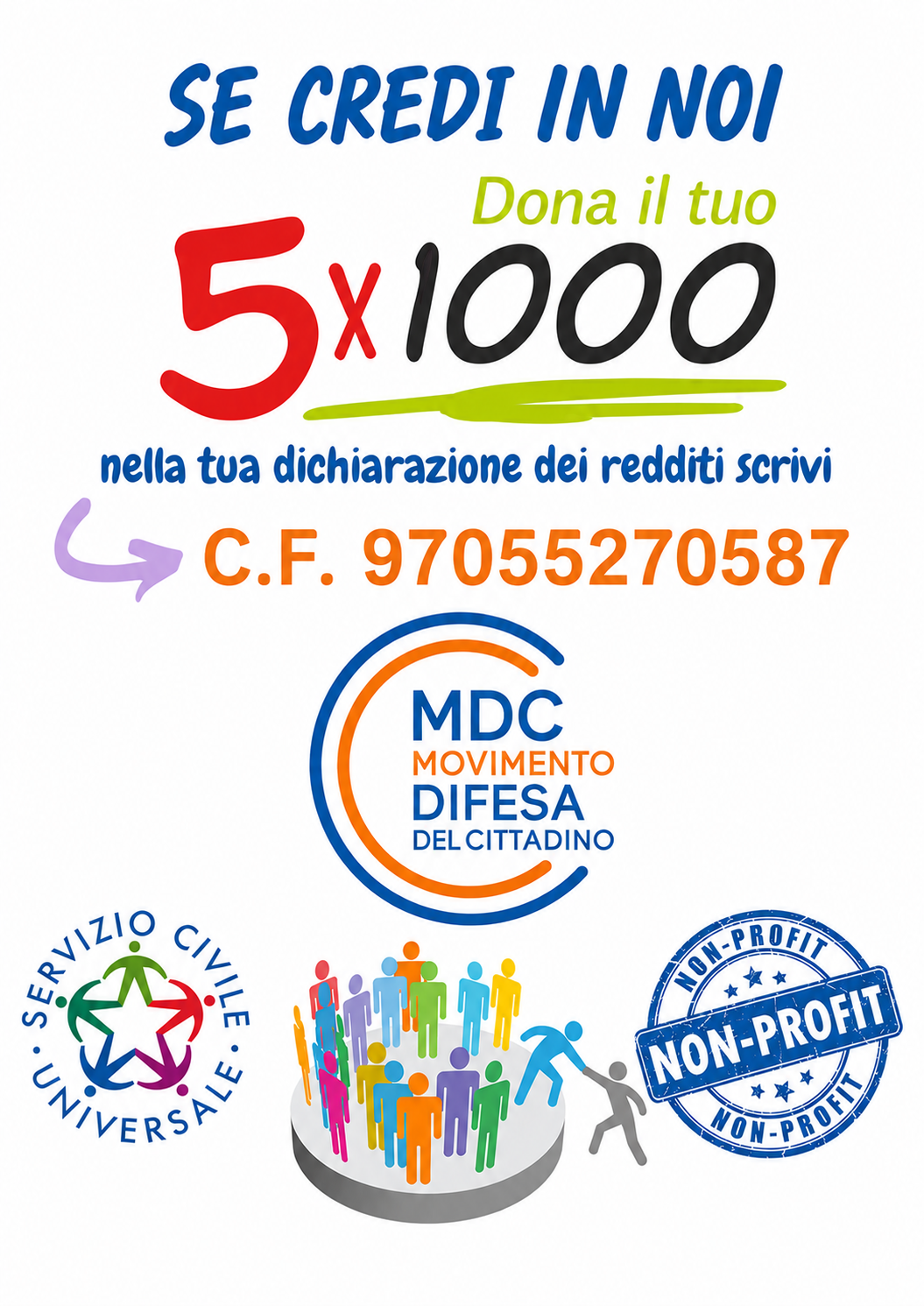 5 x mille MDC volantino donazioni