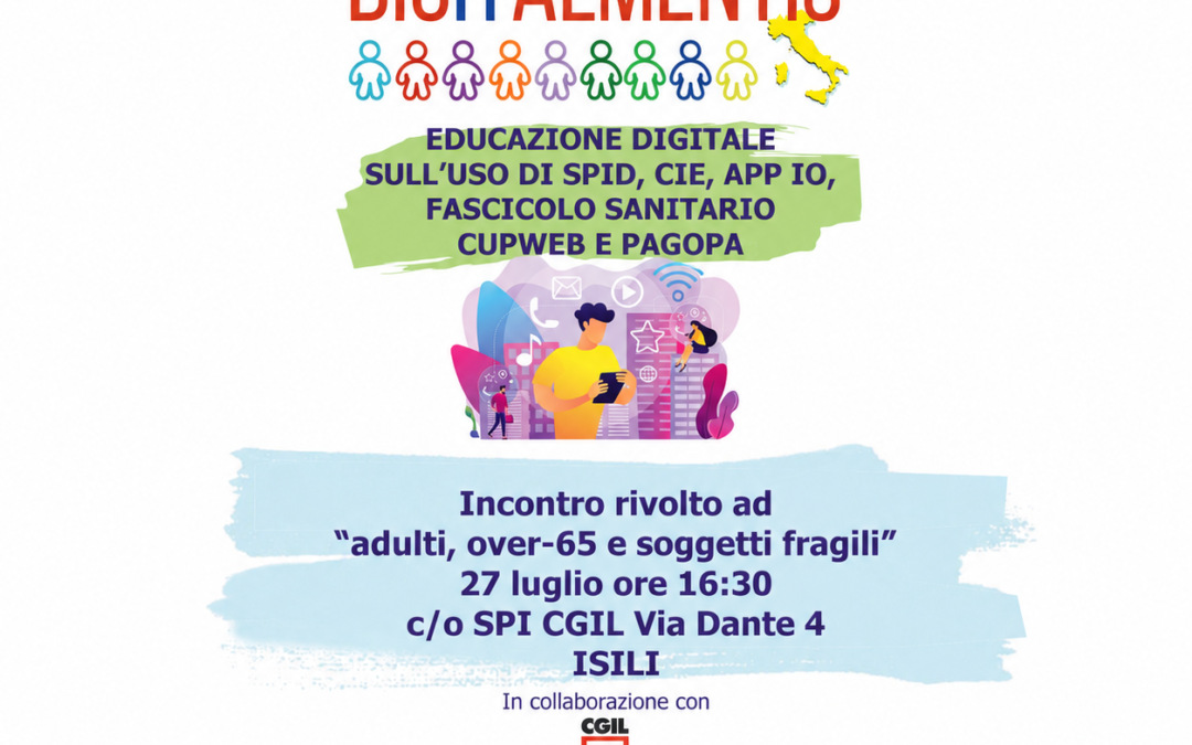 Evento – 27/7/26 Educazione Digitale sull’uso di SPID, CIE, App IO, Fascicolo Sanitario Cupweb e PagoPa