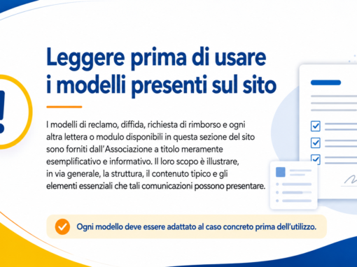 Informativa sull’utilizzo dei modelli e delle lettere disponibili sul sito