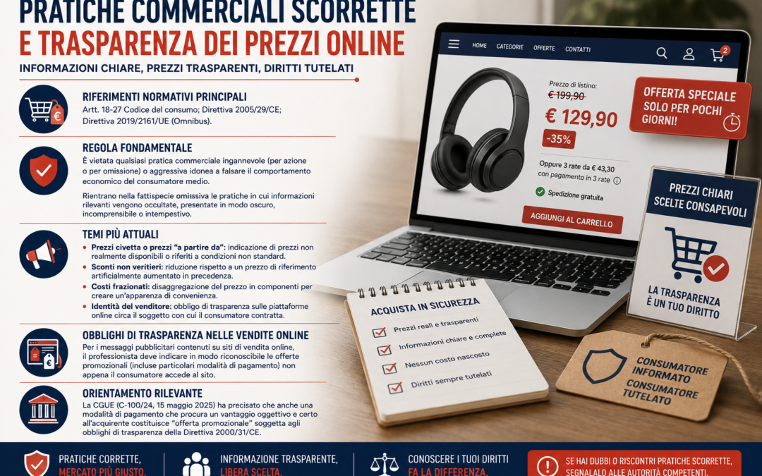 PRATICHE COMMERCIALI SCORRETTE E TRASPARENZA DEI PREZZI ONLINE